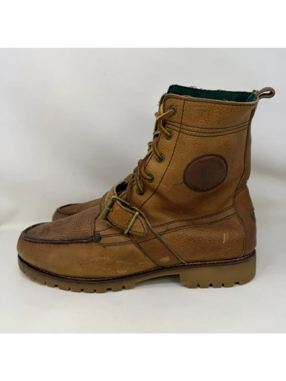 Polo Ralph Lauren Ranger Leather Combat Boots Brown Men’s Size 10.5 D